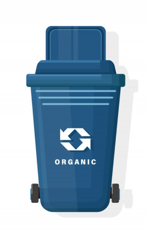 Contenedor de residuos reciclables azul